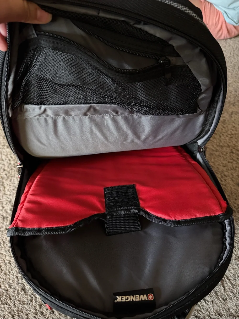 Wenger Swiss Gear Synergy Pro laptop backpack in black and gray.